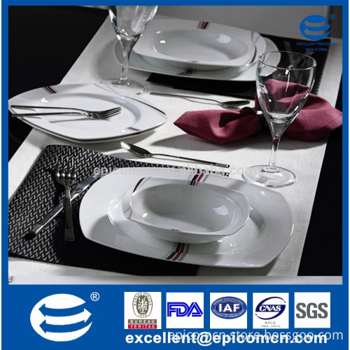 luxury design dinnerware set square ceramic tableware